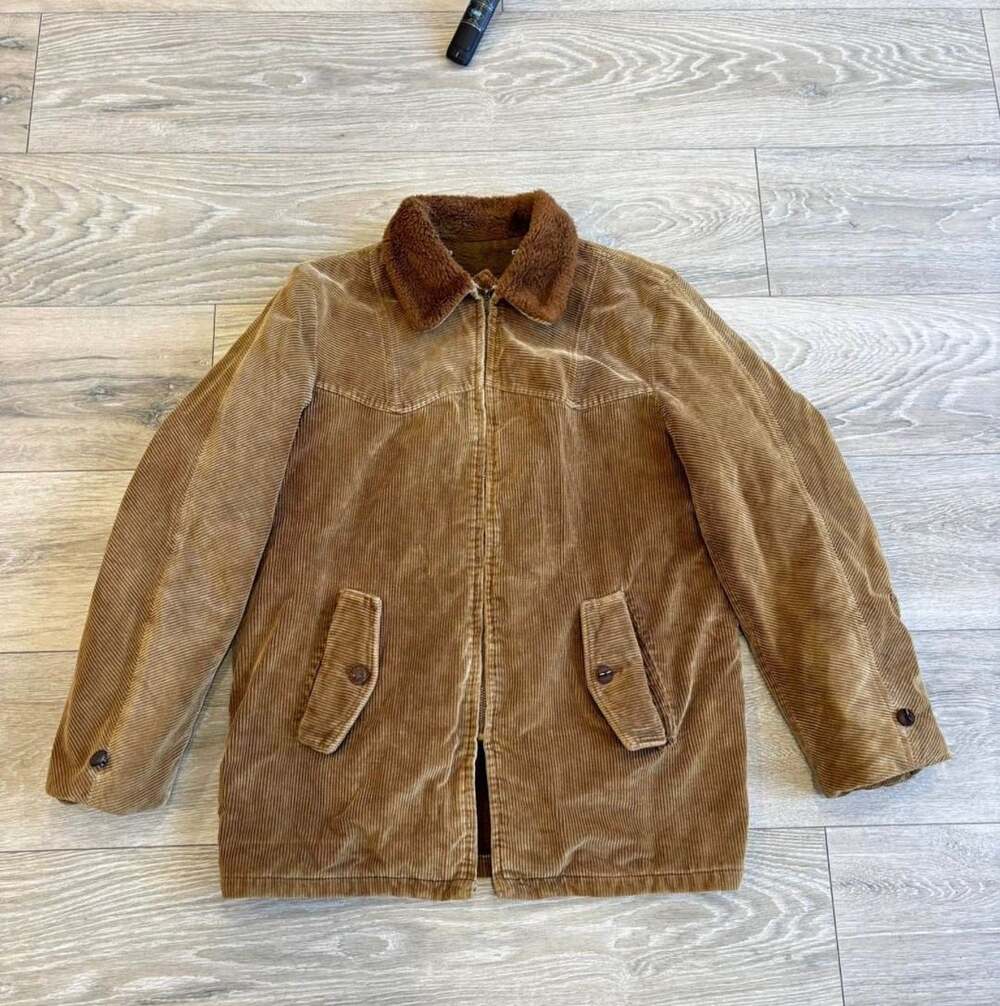 Corduroy Sherpa Collar Jacket Brown